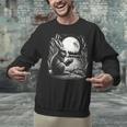 Rabbit Reading Book Full Moon Lake Scenery Unisex Sweatshirt
