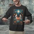 The Reader Bookish Cute Spooky Ghost Reading Book Tarot Card Unisex Sweatshirt