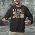Reading Is My Favorite Sport Retro Groovy Book Lovers Unisex Sweatshirt Reading Is My Favorite Sport Retro Groovy Book Lovers Unisex Sweatshirt