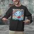 Readsolotl Blue Kawaii Axolotl Book Lover Reading Retro Unisex Sweatshirt Readsolotl Blue Kawaii Axolotl Book Lover Reading Retro Unisex Sweatshirt