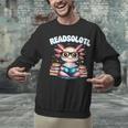 Readsolotl Pink Kawaii Axolotl Read Book Lover Reading Unisex Sweatshirt