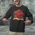 Red Roses Flowers Book Floral Unisex Sweatshirt