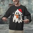 Retro Ghost Reading Book With Cat Bookish Club Christmas Men Women Kids Unisex Sweatshirt