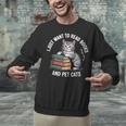 Retro I Just Want To Read Books And Pet Cats Unisex Sweatshirt