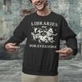 Retro Libraries Are For Everyone Racoon Reading Book Lover Unisex Sweatshirt