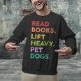 Retro Read Books Lift Heavy Pet Dogs Gym Book Lover Unisex Sweatshirt