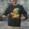 Rubber Duck Reading Book Rubber Duckie Reader Coffee Lover Unisex Sweatshirt