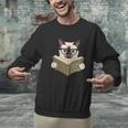 Siamese Cat Reading Book How To Train Your Human Humorous Unisex Sweatshirt