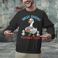 Silly Goose With Books Teacher Club School Educator Unisex Sweatshirt