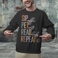 Sip Coffee Pet Cats Read Books Repeat Book Cat Lover Unisex Sweatshirt Sip Coffee Pet Cats Read Books Repeat Book Cat Lover Unisex Sweatshirt