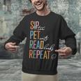 Sip Tea Pet Cats Read Books Repeat Book Cat Lover Unisex Sweatshirt Sip Tea Pet Cats Read Books Repeat Book Cat Lover Unisex Sweatshirt