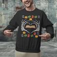 Skeleton Heart Read Reading Book Librarian Halloween Women Unisex Sweatshirt