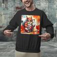 Squirrel Reading Comic Book On Autumn Branch Glasses Leaves Unisex Sweatshirt