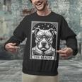 Tarot Card Vintage Pit Bull Pittie Dog Book Lover The Reader Unisex Sweatshirt