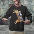 Teacher Shirt Giraffe Holding Books Bookworm Librarian Unisex Sweatshirt