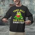 Toad-Ally 100 Days Smarter Frog Reading Book 100 School Day Unisex Sweatshirt
