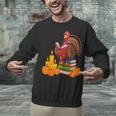 Turkey Reading Books Fall Thanksgiving Teacher Book Unisex Sweatshirt