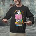 Unicorn Read Reading Book Librarian America Girls Women Unisex Sweatshirt