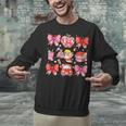Valentine Cupid Coquette Pink Bow Apple Books Teacher Unisex Sweatshirt Valentine Cupid Coquette Pink Bow Apple Books Teacher Unisex Sweatshirt