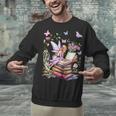 Watercolor Butterfly Fairy Read Book Library Fantasy Novel Unisex Sweatshirt