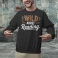 Wild About Reading Books Reader Lover Bookworm Leopard Print Unisex Sweatshirt