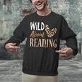 Wild About Reading Teacher Books Reader Lovers Leopard Zebra Unisex Sweatshirt