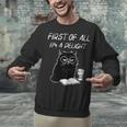 Women's First Of All I’m A Delight Cute Cat Books Coffee Humor Unisex Sweatshirt Women's First Of All I’m A Delight Cute Cat Books Coffee Humor Unisex Sweatshirt