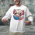 Adorable Book Lover Axolotl With Reading Glasses Cute Unisex Sweatshirt