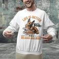 Belgian Malinois Dog Breed Life Is Better With Books And a Men Women Kids Unisex Sweatshirt Belgian Malinois Dog Breed Life Is Better With Books And a Men Women Kids Unisex Sweatshirt