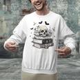 Boo Skeleton Skull Books Halloween Women School Teacher Kid Premium Unisex Sweatshirt