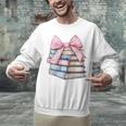 Book Lover Coquette Bow Pink Dainty Ribbon Cute Bookworm Unisex Sweatshirt