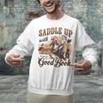 Bookish Retro Western Cowgirl Texas Book Lover Novel Reader Unisex Sweatshirt