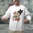Cat And Books Flowers Reading Club Cat Lover Bookworm Unisex Sweatshirt Cat And Books Flowers Reading Club Cat Lover Bookworm Unisex Sweatshirt
