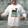 Cat And Books Retro Midcentury Mid Century Aesthetic Unisex Sweatshirt