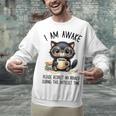 Cat Glasses Coffe Books I Am Awake Please Respect My Privacy Unisex Sweatshirt