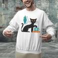 Cat Midcentury With Book And Coffee Atomic Age Mid Century Unisex Sweatshirt Cat Midcentury With Book And Coffee Atomic Age Mid Century Unisex Sweatshirt