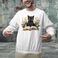 Cat Shirts For Women Book Lover Shirt Cute Cat And Book Premium Tri-Blend Unisex Sweatshirt