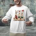 Christmas Three Llamas Reading Reading Books Llama Lover Unisex Sweatshirt
