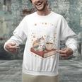 Coffee Cats & Books Cute Cat Book Lover Reading Unisex Sweatshirt