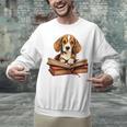 Cute Dog Beagle Reading Book Unisex Sweatshirt