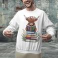 Cute Highland Cow With Book Floral Bookworm Librarian Book Unisex Sweatshirt Cute Highland Cow With Book Floral Bookworm Librarian Book Unisex Sweatshirt