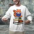 Cute Kawaii Kids Reading Books Glasses Red Panda Lover Unisex Sweatshirt