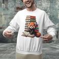 Cute Red Panda Reading Book Animal Bookworm Unisex Sweatshirt