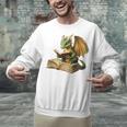 Dragon Bookworm Reading Book Graphic Unisex Sweatshirt Dragon Bookworm Reading Book Graphic Unisex Sweatshirt