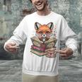 Fox Read Books Be Kind Stay Weird Reader Cute Nerd Bookworm Unisex Sweatshirt