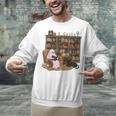 Ghost Reading Book Cat Lover Halloween Reading Enthusiast Unisex Sweatshirt