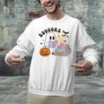 Ghost Reading Halloween Women Teacher Book Lover Unisex Sweatshirt