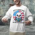 A Good Day To Read a Book Reading Eagle With American Flag Unisex Sweatshirt