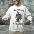 Halloween Skeleton Pun Book Lover Library Joke Unisex Sweatshirt