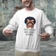 Just a Girl Who Loves Books Messy Bun Black Women Reading Unisex Sweatshirt